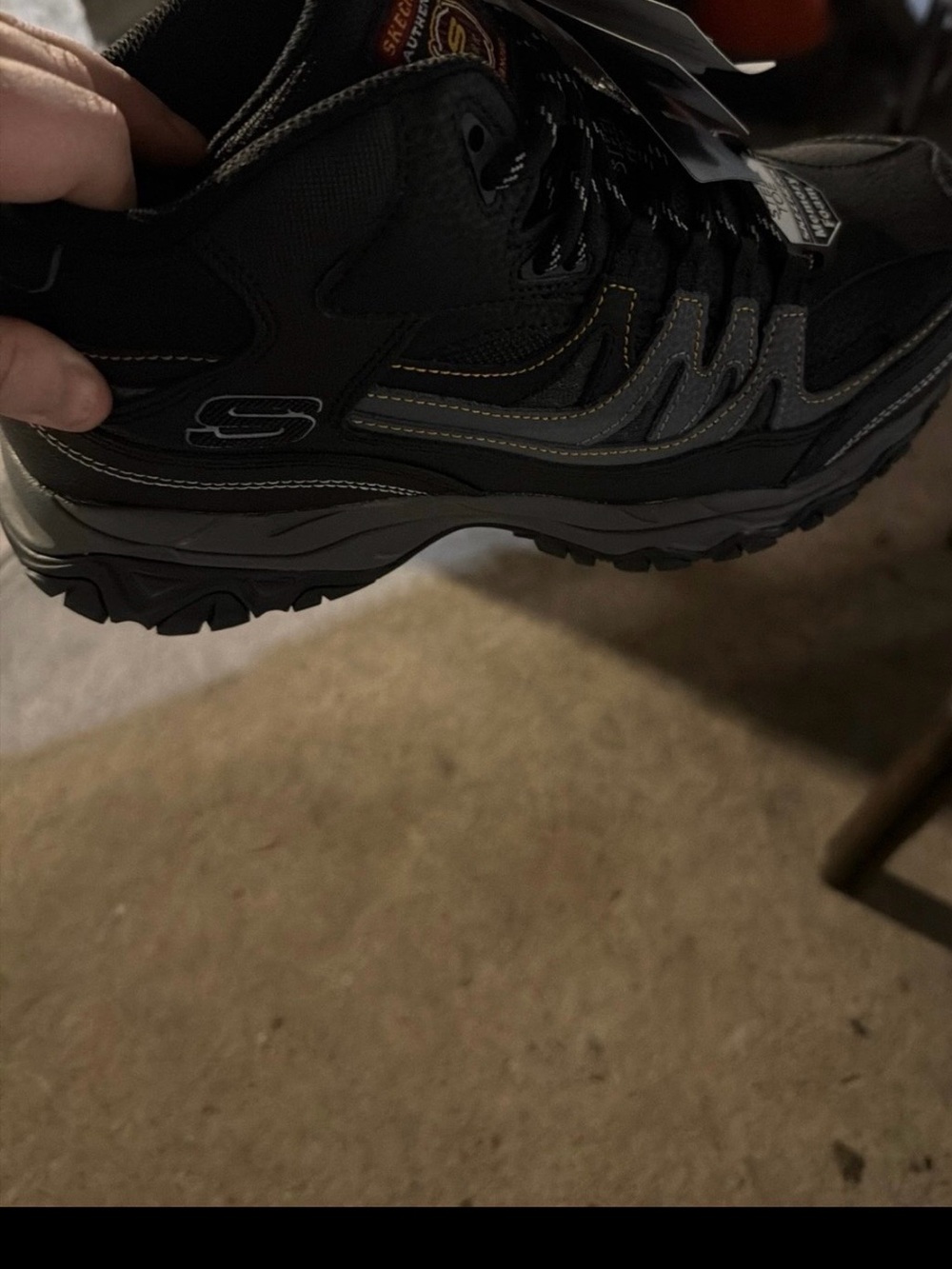 Skechers Men's Black and Gray Athletic Trail Sneakers